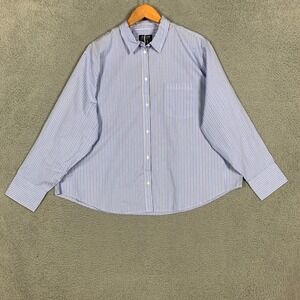J.Crew Garçon Shirt Women's 22 Blue Striped Regenerative Cotton Poplin NWT $148
